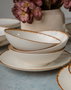Hermia GBSATN24KY458KH Vajilla de Porcelana 24 Piezas Blanco y Marrón